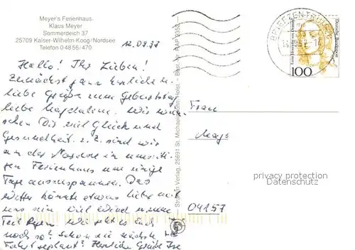 AK / Ansichtskarte Kaiser Wilhelm Koog Meyer s Ferienhaus Kaiser Wilhelm Koog