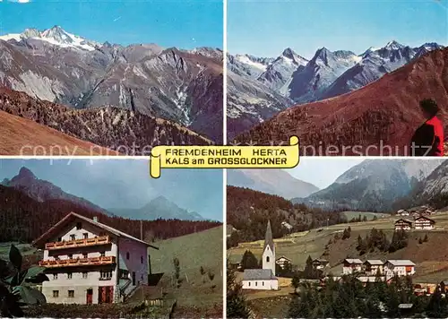 AK / Ansichtskarte Kals_Grossglockner Panorama Fremdenheim Herta Kirche Kals Grossglockner