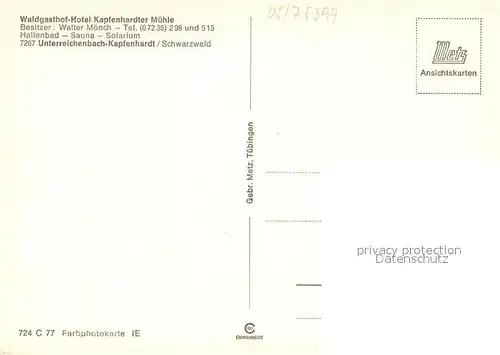 AK / Ansichtskarte Kapfenhardt Waldgasthof Hotel Untere Kapfenhardter Muehle Kapfenhardt