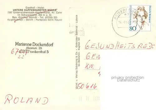 AK / Ansichtskarte Kapfenhardt Gasthof Hotel Untere Kapfenhardter Muehle Kapfenhardt