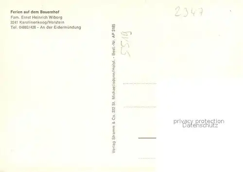 AK / Ansichtskarte Karolinenkoog Ferien auf dem Bauernhof Karolinenkoog