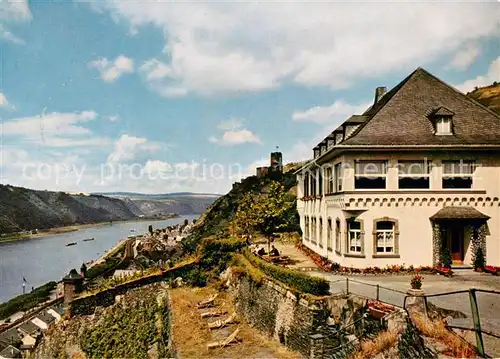 AK / Ansichtskarte Kaub Haus Elsenburg Erholungsheim Panorama Rheintal Burg Kaub