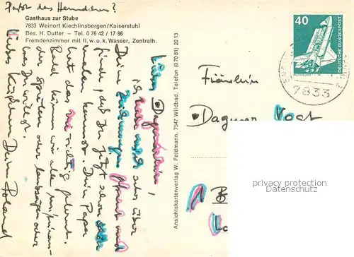 AK / Ansichtskarte Kiechlinsbergen Gasthaus zur Stube Kiechlinsbergen