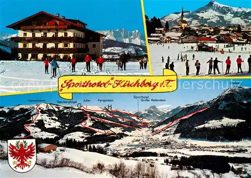 AK / Ansichtskarte Kirchberg_Tirol Sporthotel an Pengelsteinabfahrt Wintersportplatz Alpen Kirchberg Tirol