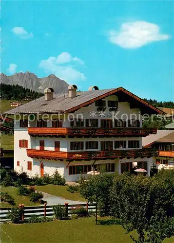 AK / Ansichtskarte Kitzbuehel_Tirol Haus Toni Sailer gegen Wilden Kaiser Kaisergebirge Kitzbuehel Tirol