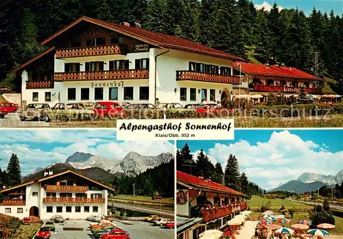 AK / Ansichtskarte Klais Alpengasthof Sonnenhof Terrasse Klais