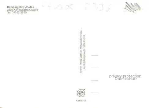 AK / Ansichtskarte Kleinwaabs Campingplatz Jordan Fliegeraufnahme Kleinwaabs