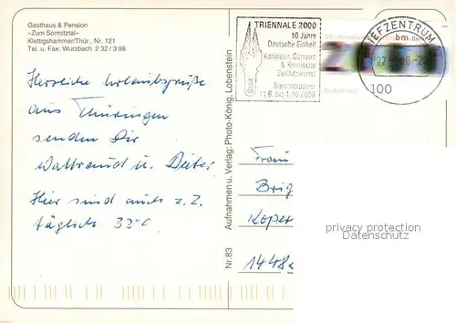 AK / Ansichtskarte Klettigshammer Gasthaus Pension Zum Sormitztal Landschaftspanorama Klettigshammer