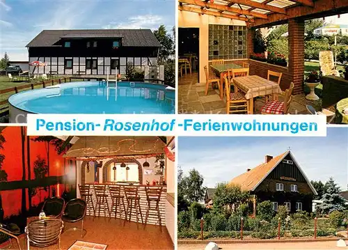 AK / Ansichtskarte Koehn Pension und Ferienwohnungen Rosenhof Pool Gaststube Bar Koehn