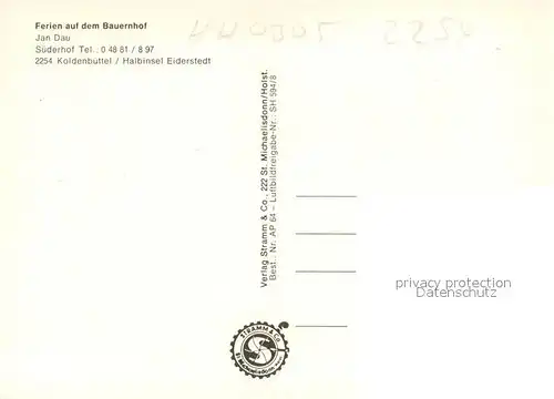 AK / Ansichtskarte Koldenbuettel Fliegeraufnahme Urlaub auf dem Bauernhof Jan Dau Koldenbuettel