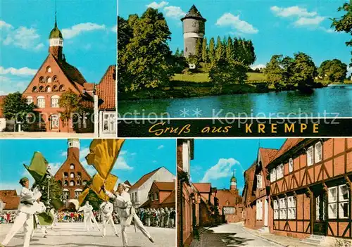 AK / Ansichtskarte Krempe_Holstein Teilansichten Altstadt Volksfest Turm Partie am Wasser Krempe_Holstein