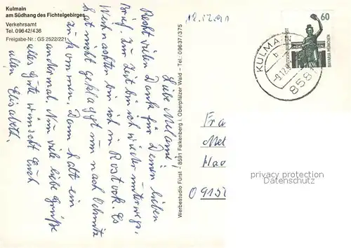 AK / Ansichtskarte Kulmain Fliegeraufnahme mit Fichtelgebirge Kulmain