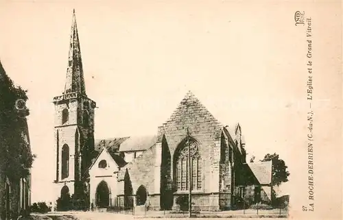 AK / Ansichtskarte La_Roche Derrien Eglise et le grand vitrail La_Roche Derrien