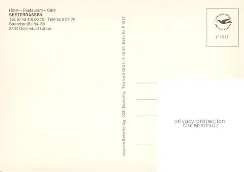 AK / Ansichtskarte Laboe Hotel Restaurant Cafe Seeterrassen Gastraeume Zimmer Marine Ehrenmal Laboe
