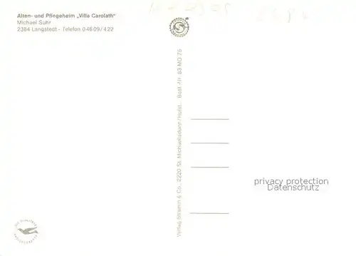 AK / Ansichtskarte Langstedt Alten  und Pflegeheim Villa Carolath Speisesaal Garten Langstedt