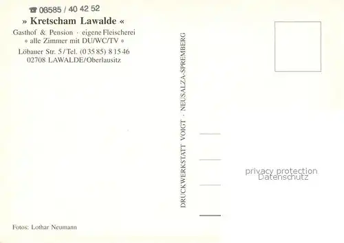 AK / Ansichtskarte Lawalde Gasthof Kretscham Gastraeume Zimmer Lawalde