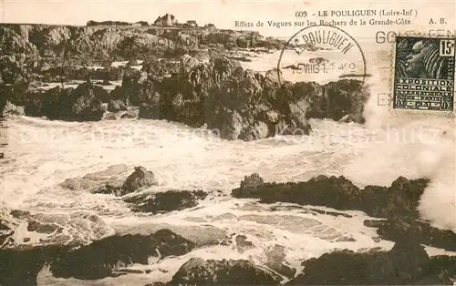 AK / Ansichtskarte Le_Pouliguen Effets de Vagues sur les Rochers de la Grande Cote Le_Pouliguen