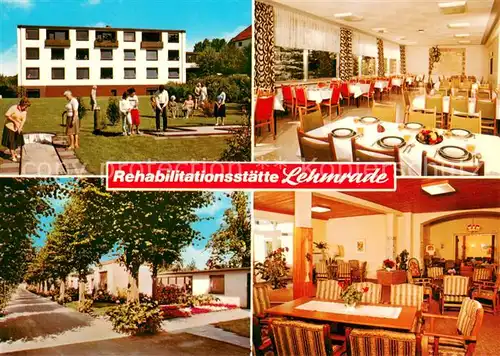 AK / Ansichtskarte Lehmrade Rehabilitationsstaette der Genesungshilfe e.V. Hamburg Speisesaal Minigolf Lehmrade