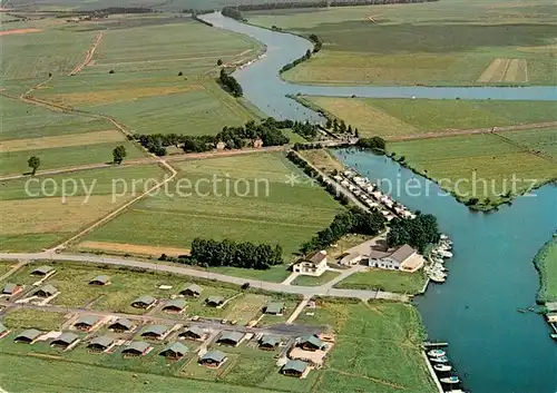 AK / Ansichtskarte Lexfaehre_Dithmarschen Gasthaus Zum alten Faehrhaus Fliegeraufnahme 