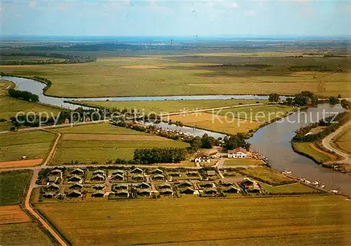 AK / Ansichtskarte Lexfaehre_Dithmarschen Hotel Restaurant Zum alten Faehrhaus Fliegeraufnahme 