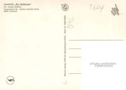 AK / Ansichtskarte Lilienthal_Dobersdorf Gaststaette Zur Schleuse Eingangstor Gartenterrasse Bootsfahrten Lilienthal Dobersdorf