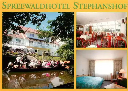 AK / Ansichtskarte Luebben_Spreewald Spreewaldhotel Stephanshof Restaurant Kahnfahrt Luebben Spreewald