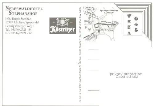 AK / Ansichtskarte Luebben_Spreewald Spreewaldhotel Stephanshof Restaurant Kahnfahrt Luebben Spreewald