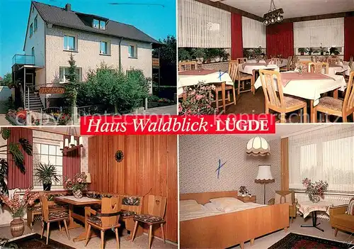 AK / Ansichtskarte Luedge Haus Waldblick Gastraeume Zimmer Luedge