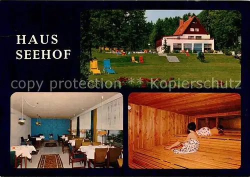AK / Ansichtskarte Malente Gremsmuehlen Bildungsstaette Haus Seehof Gastraum Sauna Malente Gremsmuehlen