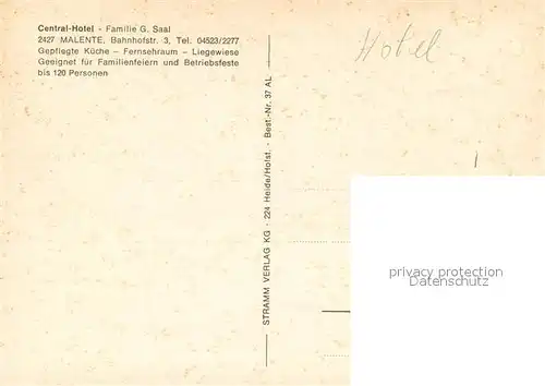 AK / Ansichtskarte Malente Gremsmuehlen Central Hotel Malente Gremsmuehlen
