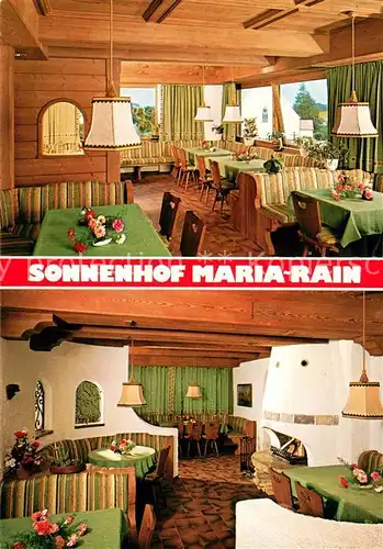 AK / Ansichtskarte Maria_Rain_Allgaeu Restaurant Pension Cafe Sonnenhof Gastraeume Maria_Rain_Allgaeu