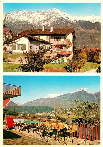 AK / Ansichtskarte Marling Hotel Garni Panorama Terrasse Fernblick Alpenpanorama Marling