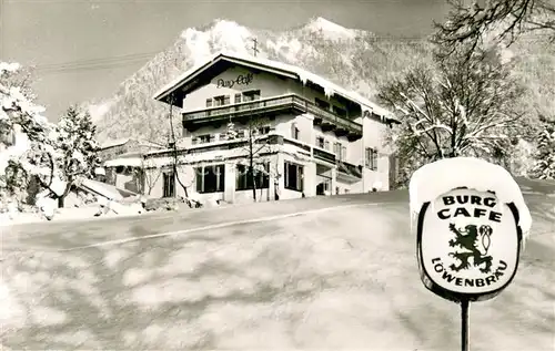 AK / Ansichtskarte Marquartstein Burg Cafe Winterlandschaft Alpen Marquartstein