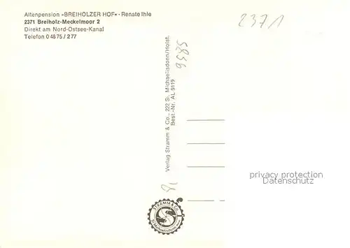 AK / Ansichtskarte Meckelmoor_Breiholz Altenpension Breiholzer Hof Terrasse 