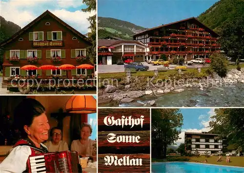 AK / Ansichtskarte Mellau_Vorarlberg Gasthof Sonne Gaststube Schwimmbad Mellau_Vorarlberg