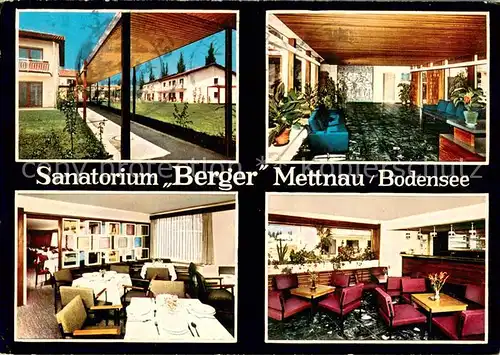 AK / Ansichtskarte Mettnau_Radolfzell_Bodensee Sanatorium Berger Aufenthaltsraeume Mettnau_Radolfzell