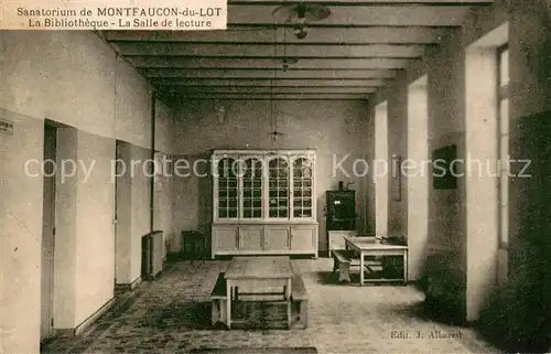 AK / Ansichtskarte Montfaucon_Lot Sanatorium La Bibliotheque La Salle de lecture Montfaucon Lot