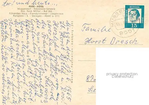 AK / Ansichtskarte Muggendorf_Fraenkische_Schweiz Park Hotel Muggendorf_Fraenkische