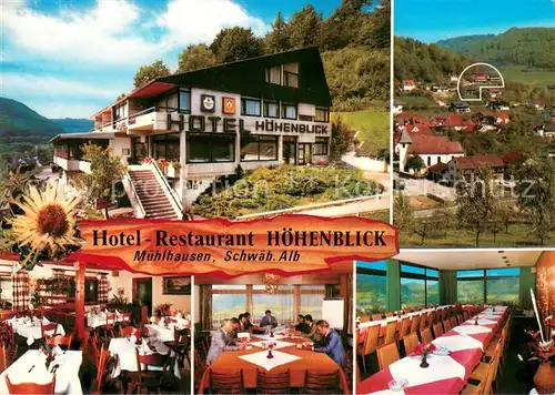 AK / Ansichtskarte Muehlhausen_Taele Hotel Restaurant Hoehenblick Gastraeume Muehlhausen_Taele