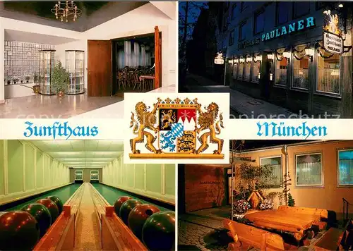 AK / Ansichtskarte Muenchen Gaststaette Zunfthaus Kegelbahn Wappen Muenchen
