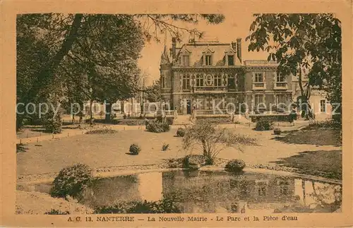 AK / Ansichtskarte Nanterre La Nouvelle Mairie Le Parc et la Piece d eau Nanterre