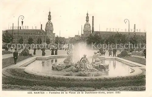 AK / Ansichtskarte Nantes_Loire_Atlantique Fontaine de la Place de la Duchesse Anne Nantes_Loire_Atlantique