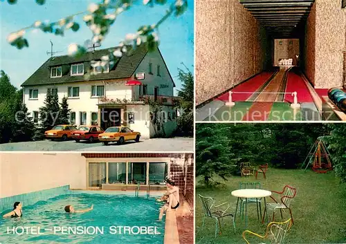 AK / Ansichtskarte Nastaetten_Taunus Hotel Pension Strobel Hallenbad Kegelbahn Nastaetten_Taunus