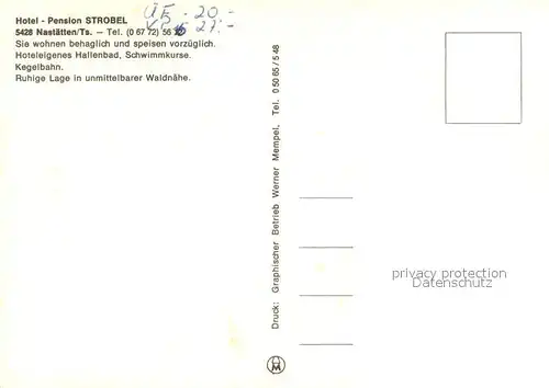 AK / Ansichtskarte Nastaetten_Taunus Hotel Pension Strobel Hallenbad Kegelbahn Nastaetten_Taunus