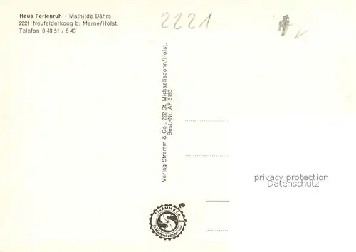 AK / Ansichtskarte Neufelderkoog Haus Ferienruh Neufelderkoog