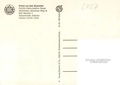 AK / Ansichtskarte Neukirchen_Eutin Urlaub auf dem Bauernhof Ferienhof Soost Naturpark Holsteinische Schweiz Neukirchen Eutin