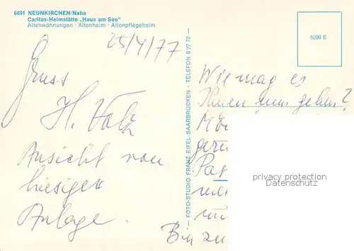 AK / Ansichtskarte Neunkirchen_Nohfelden Caritas Heimstaette Haus am See Details Foyer 
