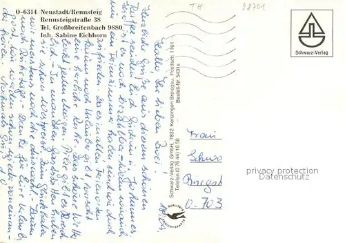 AK / Ansichtskarte Neustadt_Rennsteig Cafe Lusky Gastraum Neustadt_Rennsteig