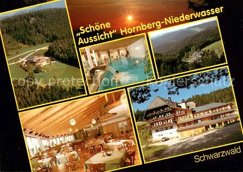 AK / Ansichtskarte Niederwasser Hoehen Hotel Gasthof Schoene Aussicht Panorama Speisesaal Hallenbad Niederwasser