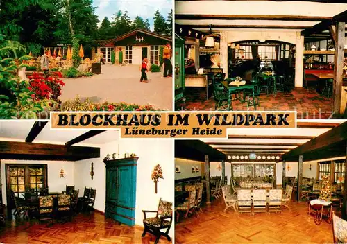 AK / Ansichtskarte Nindorf_Nordheide Restaurant Cafe Blockhaus im Wildpark Lueneburger Heide Nindorf Nordheide